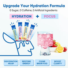 Venture Pal electrolyte powder sticks dissolving into water for quick hydration.