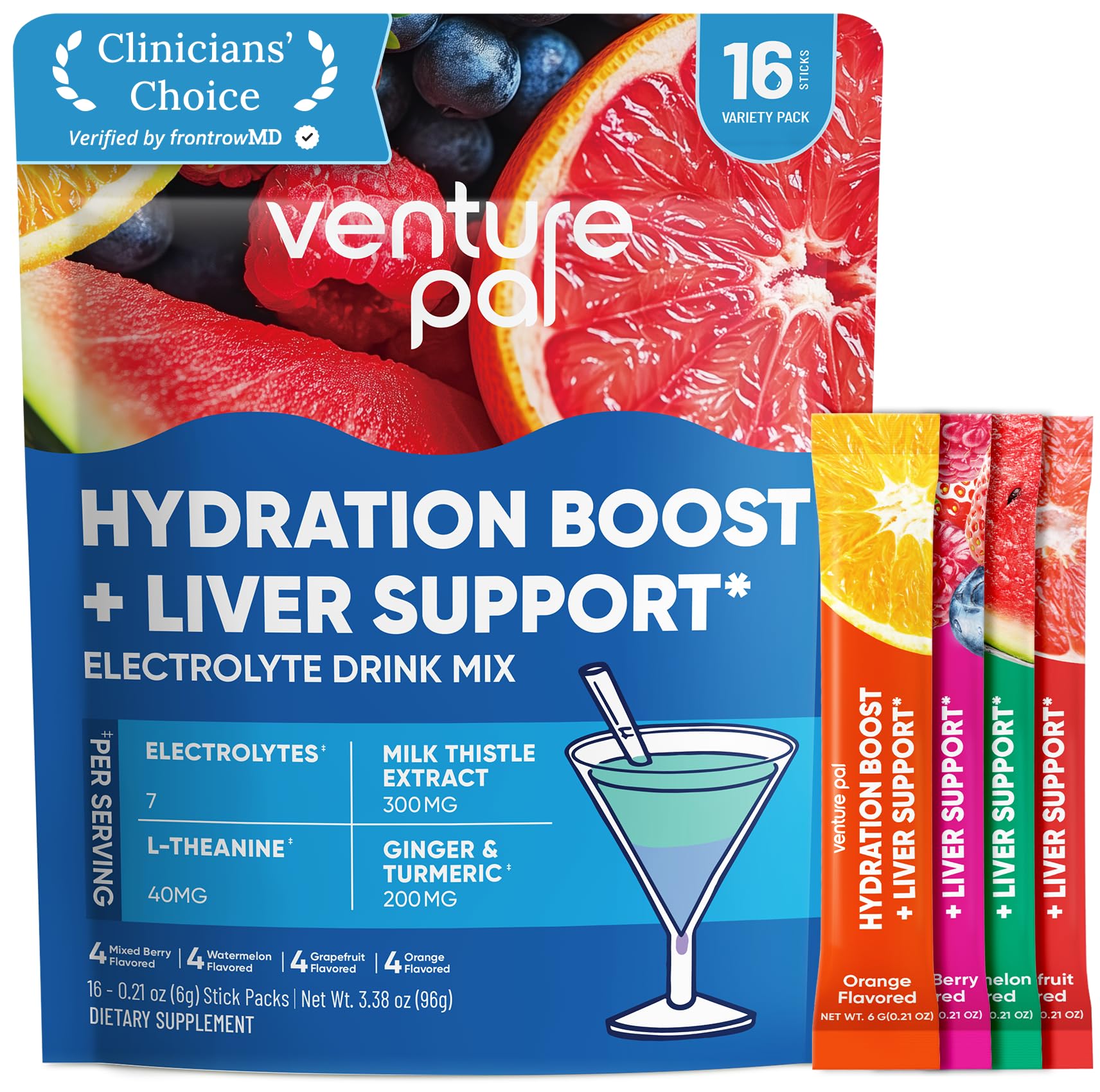 Venture Pal hydration packets package for on-the-go hydration.