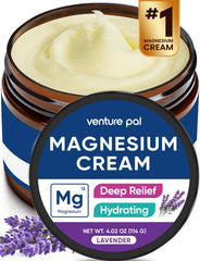 Venture Pal magnesium cream bottle ready for fast-absorbing hydration.