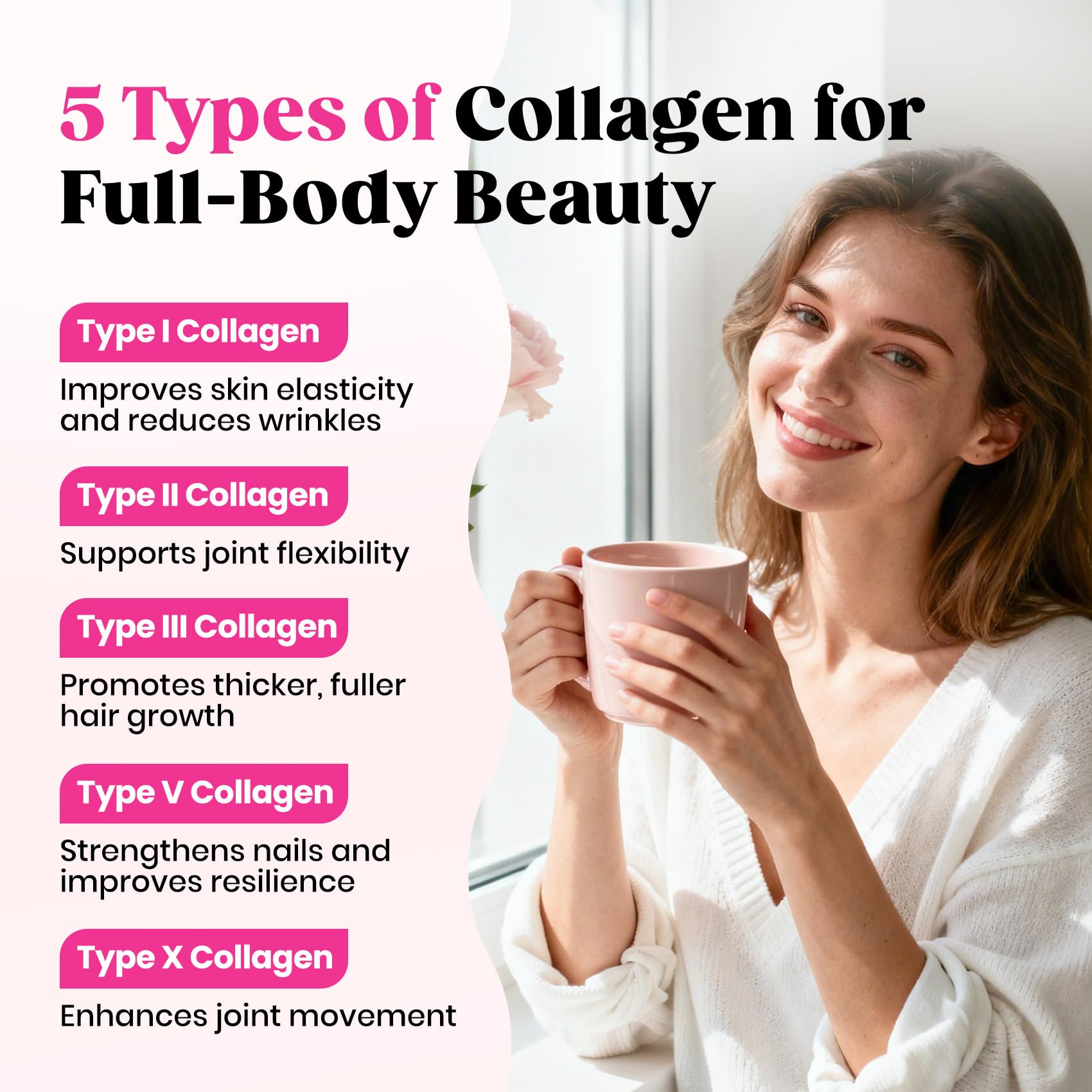 Venture Pal Multi Collagen Powder being poured into coffee, simple daily skin and joint support.