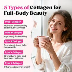 Venture Pal Multi Collagen Powder being poured into coffee, simple daily skin and joint support.