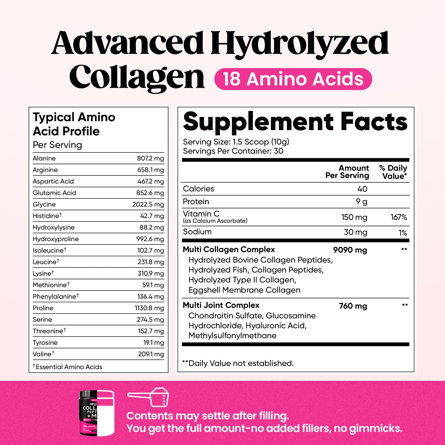 Venture Pal NSF-certified facility claim shown on packaging for safety and purity.