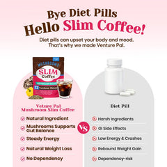 Venture Pal Slim Coffee in a cup ready to energize mornings.