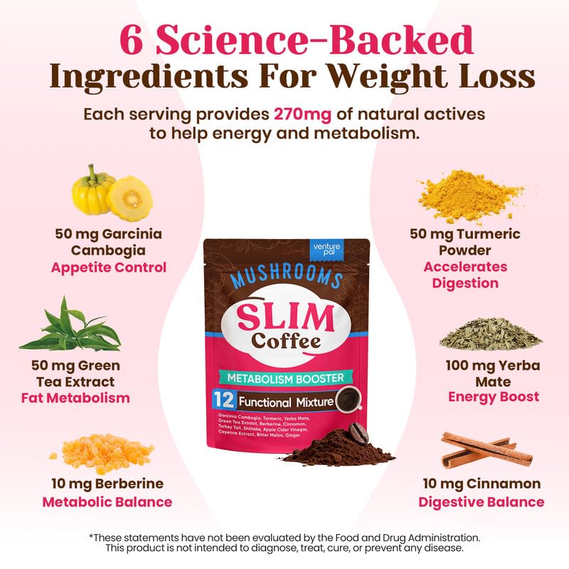 Venture Pal Slim Coffee ingredients include Garcinia Cambogia and Green Tea.