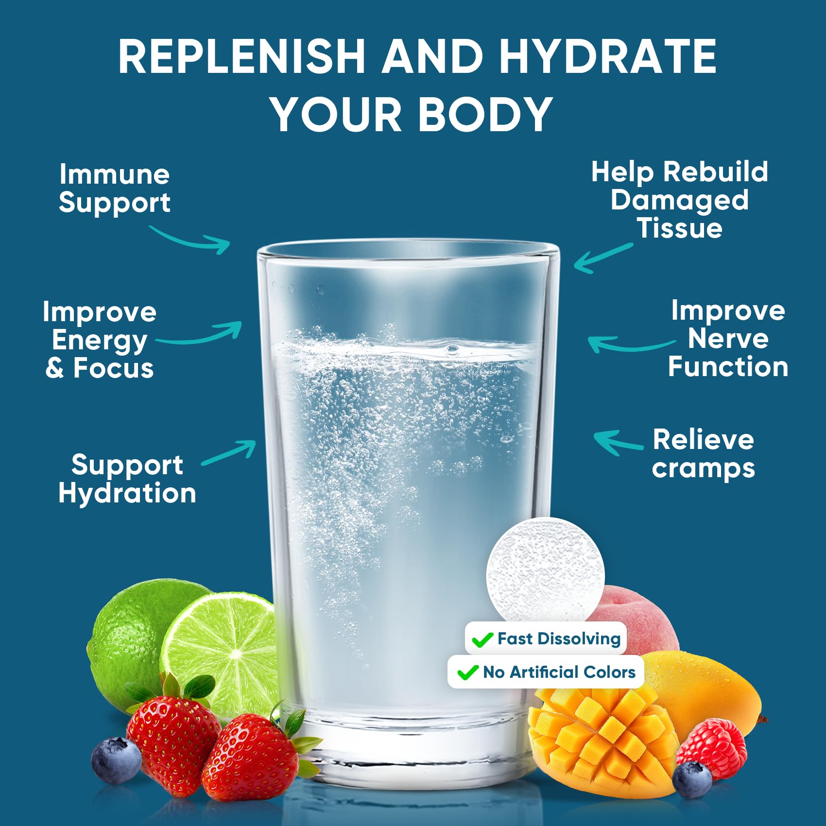 Venture Pal water bottle with poured electrolyte drink in a glass