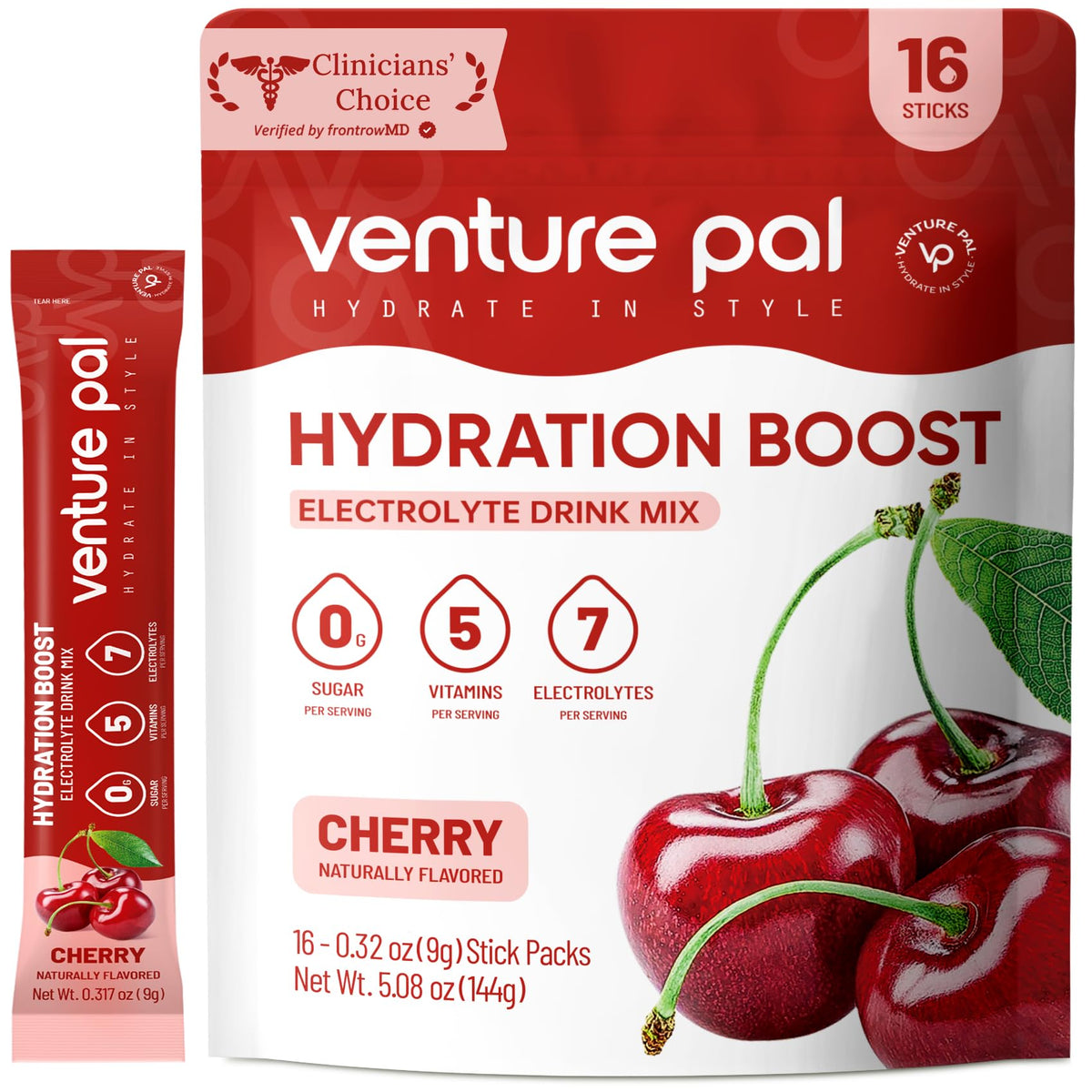 Venture Pal sugar-free electrolyte stick packet for quick hydration.