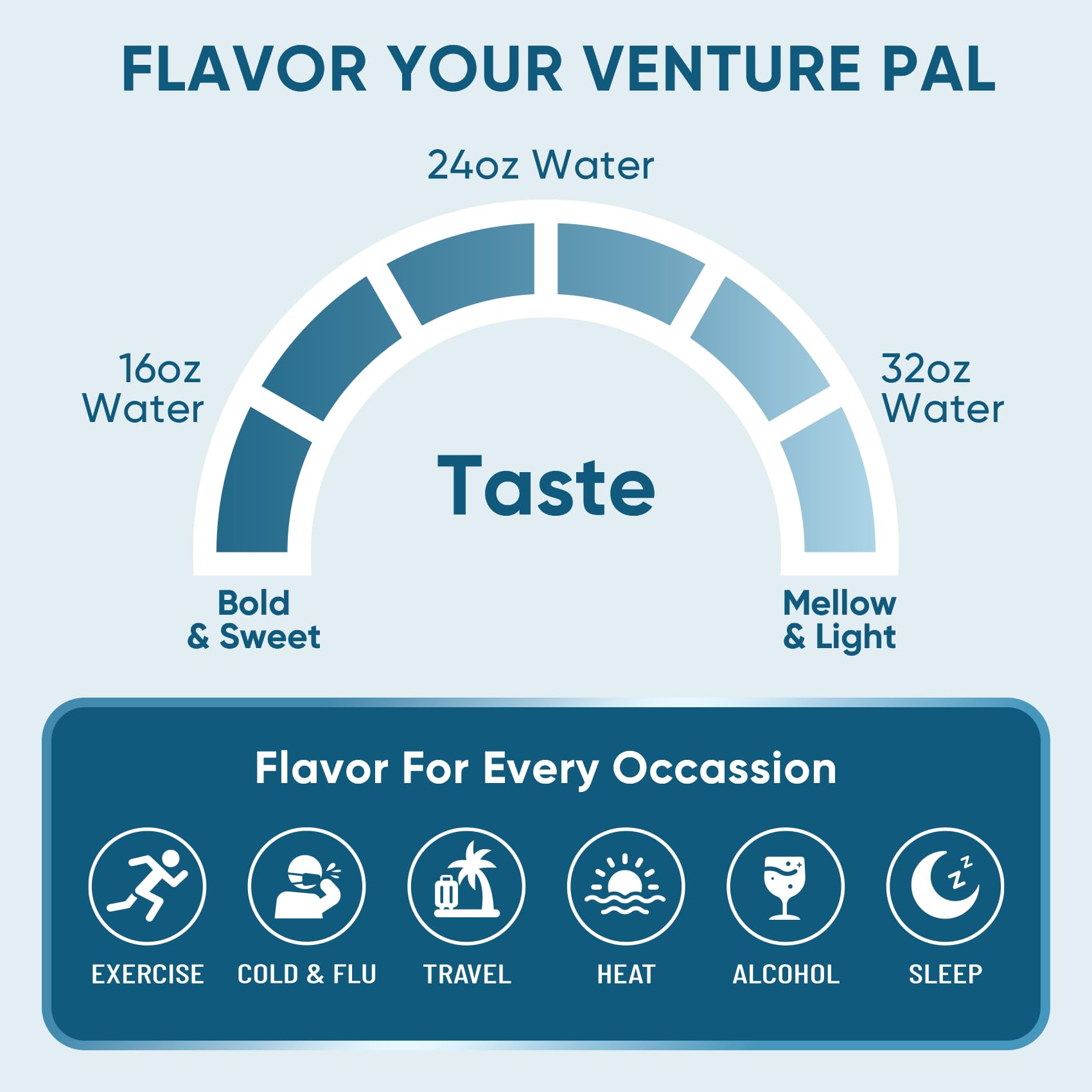 Venture Pal variety pack showcasing different flavored electrolyte sticks