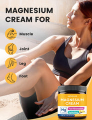Legs being massaged with Venture Pal magnesium cream for soothing moisture.