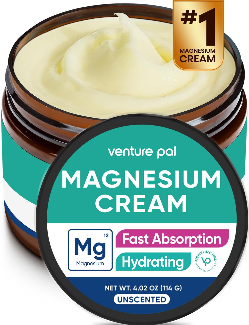 Venture Pal Topical Magnesium Cream bottle with pump for easy daily hydration