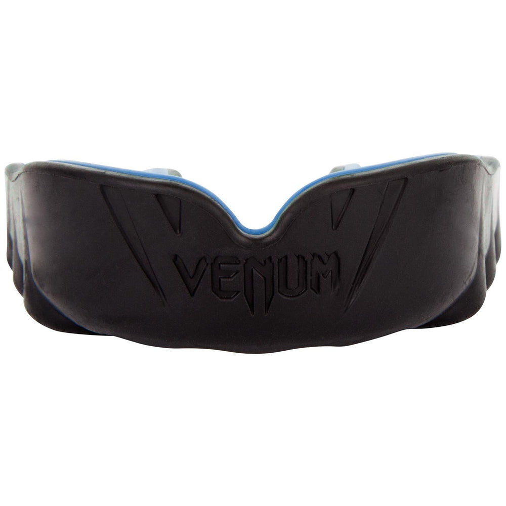 Venum Challenger mouthguard with strap option shown for helmeted sports