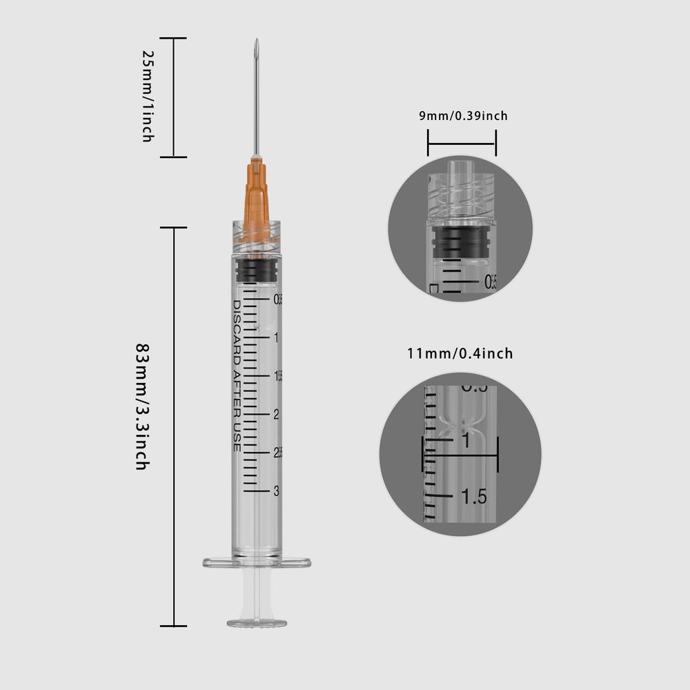 Veosor Luer Lock system shows secure needle connection during use.