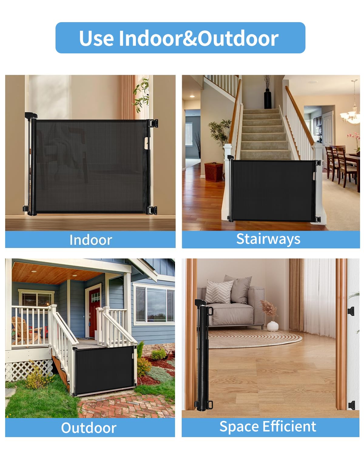 Veraste gate suitable for indoor and outdoor use with a weather-ready design.