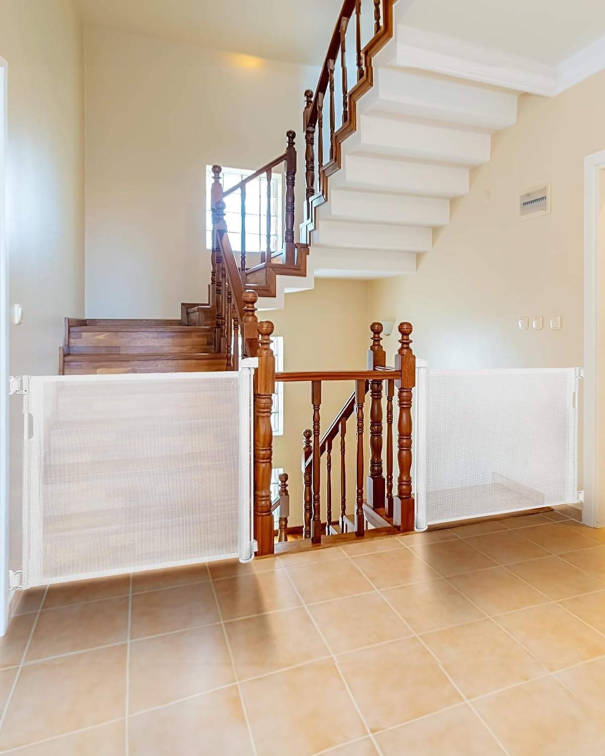 Veraste gate on stairs keeps pets contained while you move freely