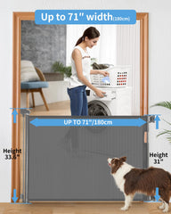 Veraste gate extended to 55 inches wide for pets.