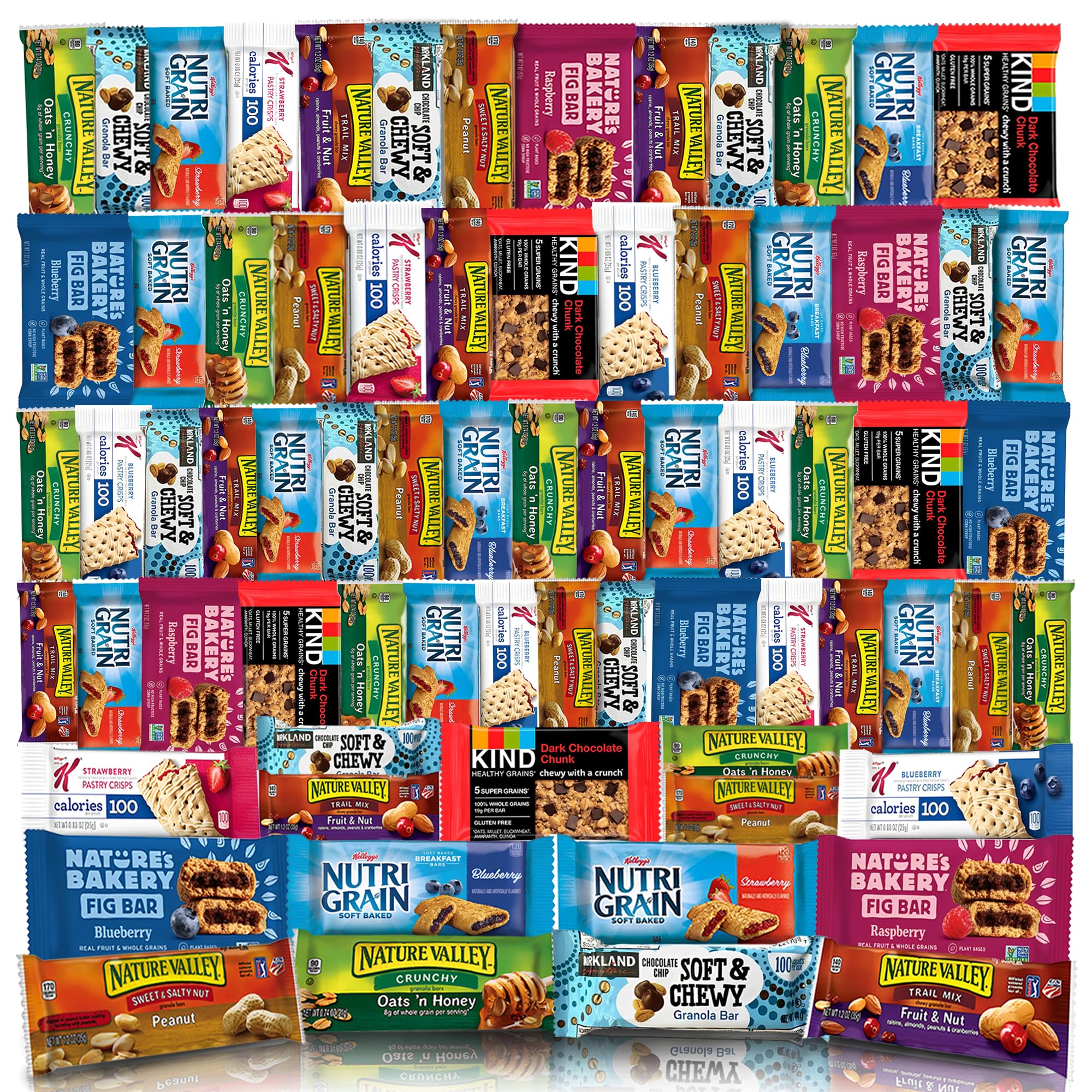 Veratify snack box 66-count pack, colorful assortment of bars for on-the-go energy.