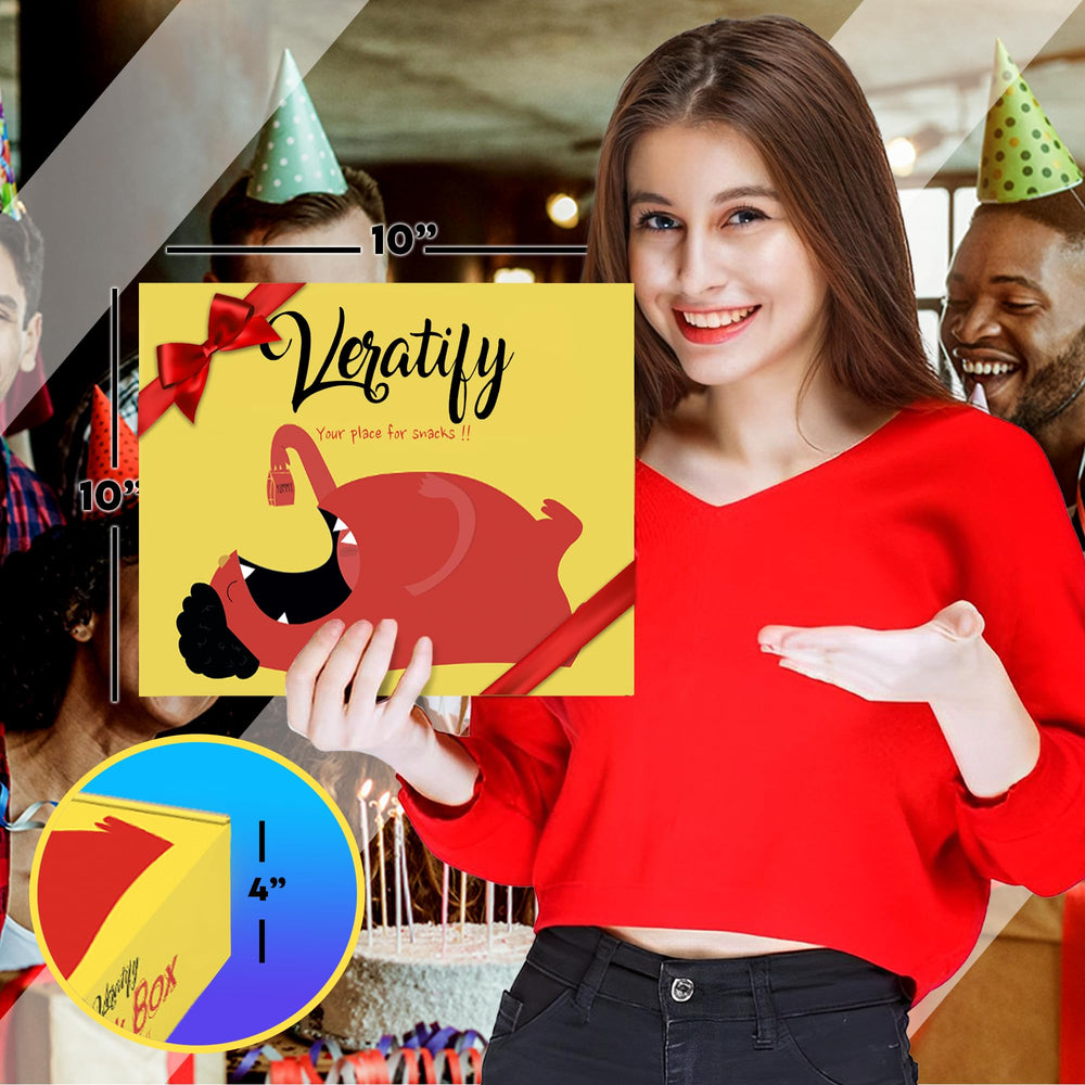 Veratify snack box travel-friendly snacks, lightweight packaging fits backpacks and purses.