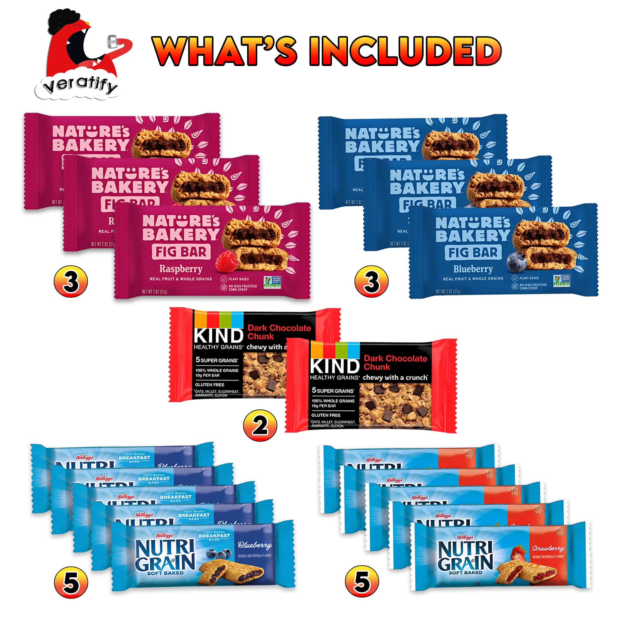 Veratify snack box variety bars, ready-for-gift presentation for thoughtful office and school snacking.