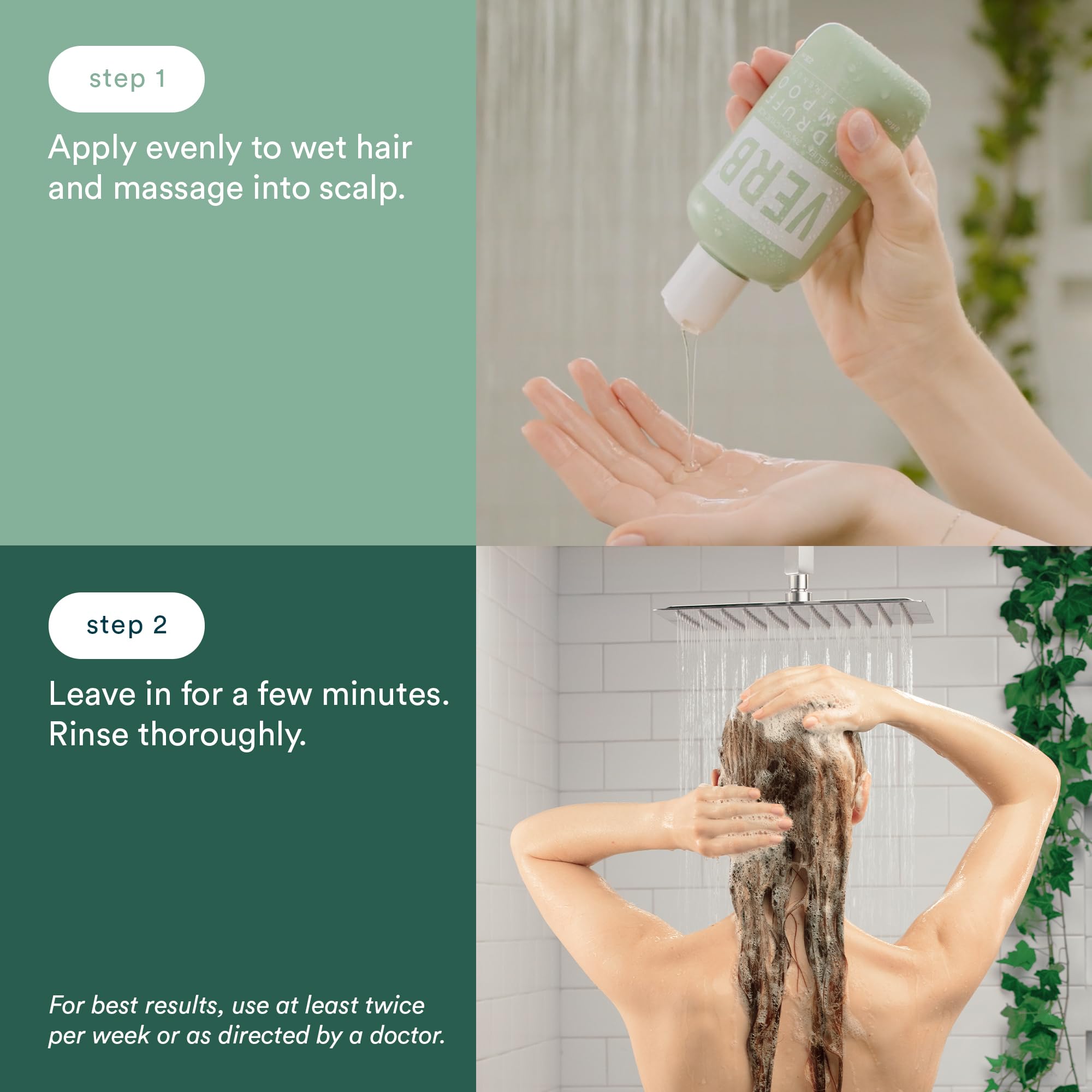 VERB Dandruff Shampoo splash captures refreshing eucalyptus fragrance during wash
