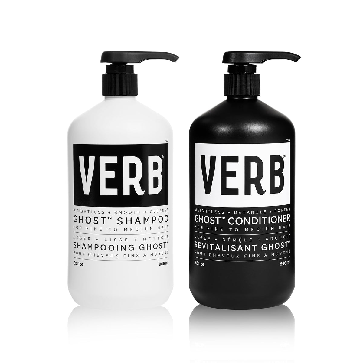 VERB Ghost Shampoo bottle front for weightless cleansing ideal for fine hair