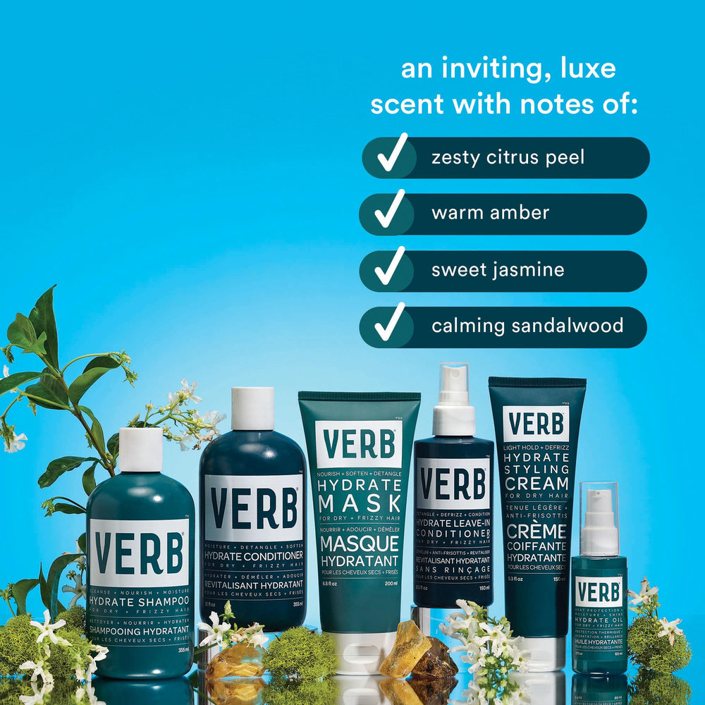 Verb Hydrate Argon oil detail highlights antioxidants and nourishing shine.