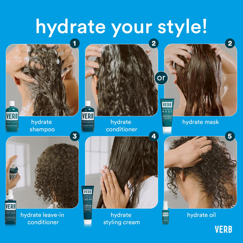Verb Hydrate Babassu oil detail emphasizes deep moisture and softness.