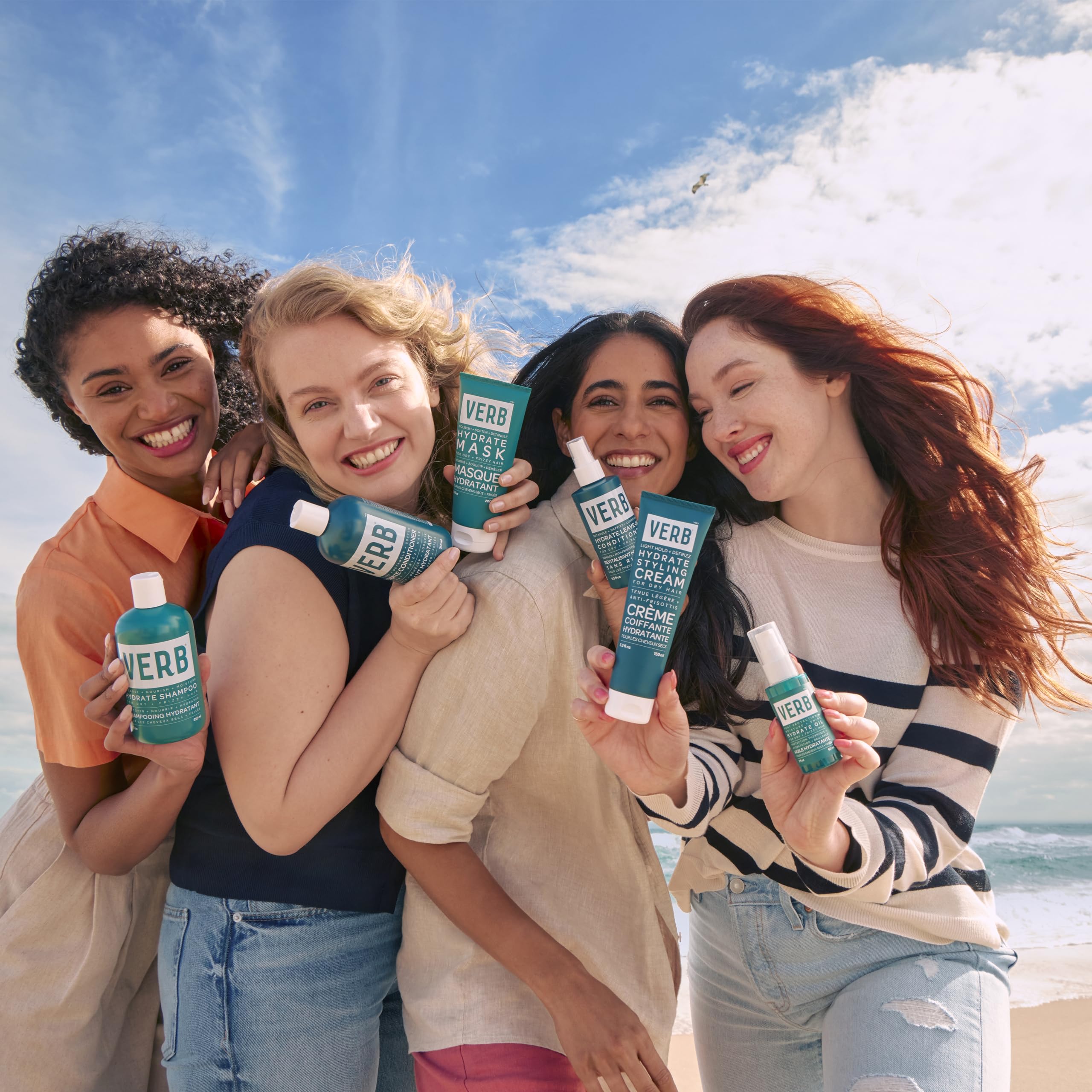 Verb Hydrate Color-treated hair shine image highlights gentle care.