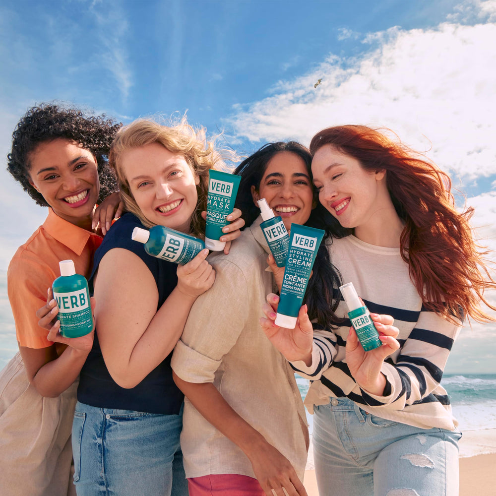 Verb Hydrate Color-treated hair shine image highlights gentle care.