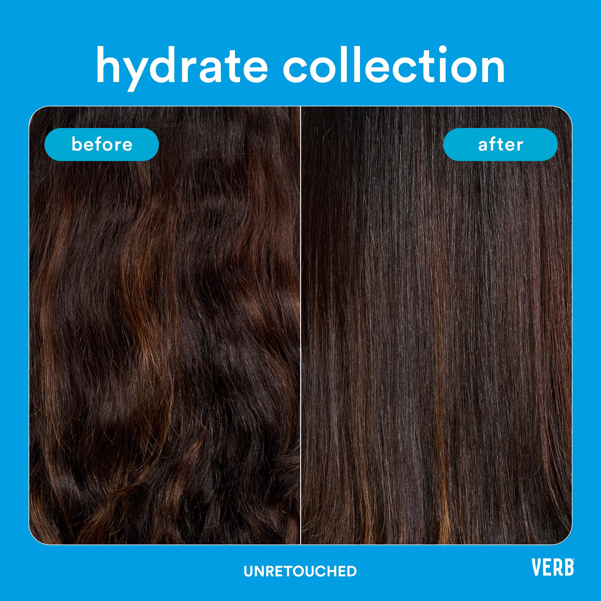 Verb Hydrate Conditioner pump close-up shows slip and detangling benefits.