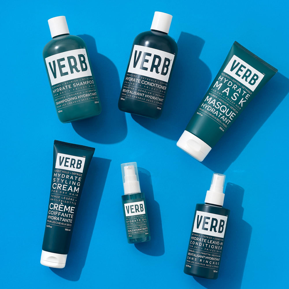 Verb Hydrate Hair softness texture image suggests smoother, more manageable strands.