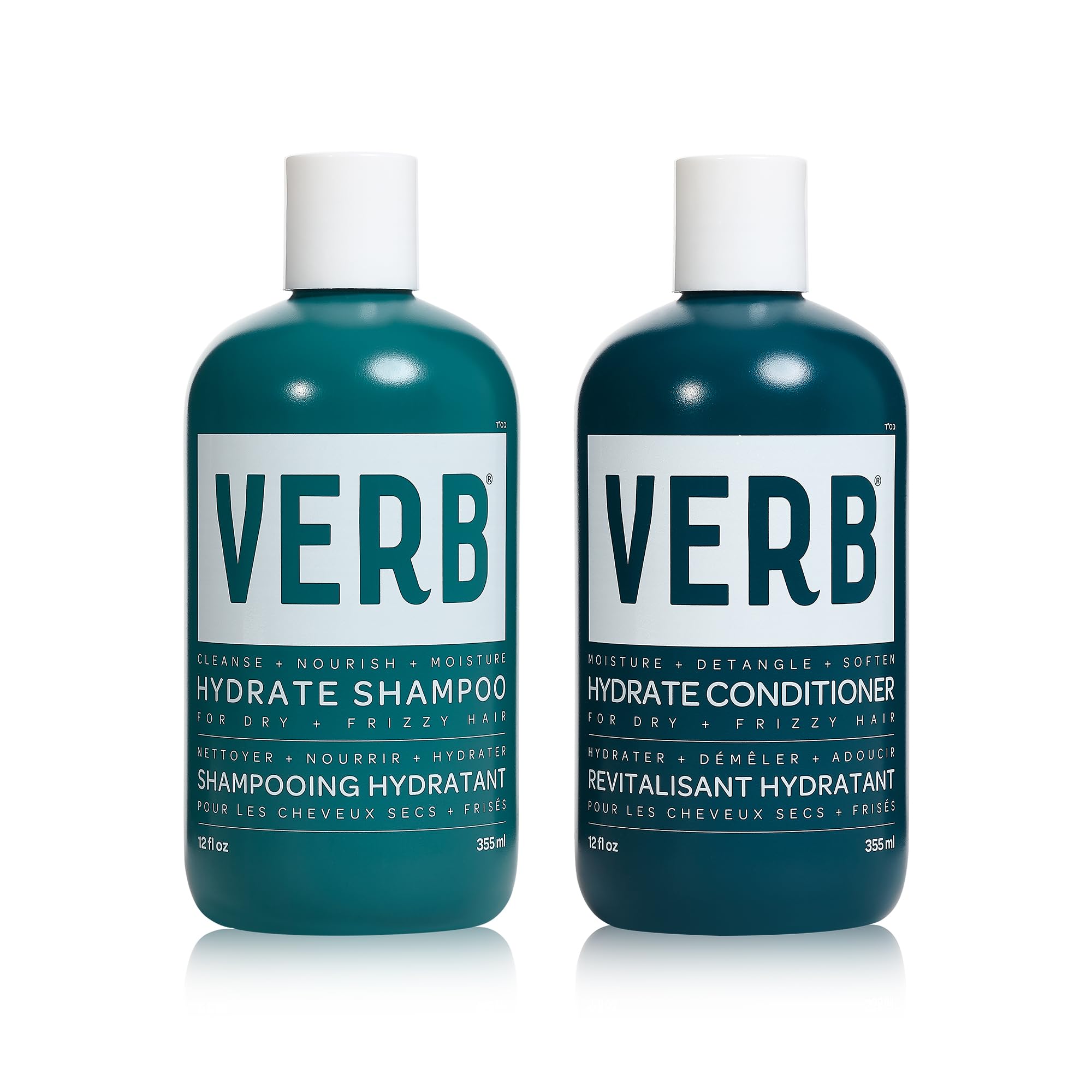 Verb Hydrate Shampoo bottle showing deep moisture for dry hair.