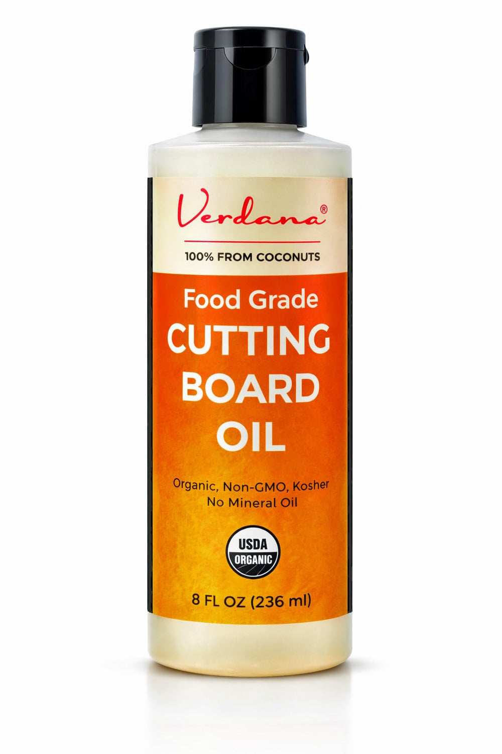 Verdana cutting board oil bottle 8oz applying on wood to condition and protect.