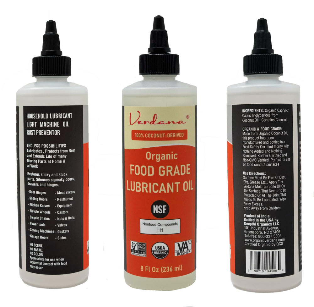 Verdana food-grade oil ideal for meat slicers and grinders in use