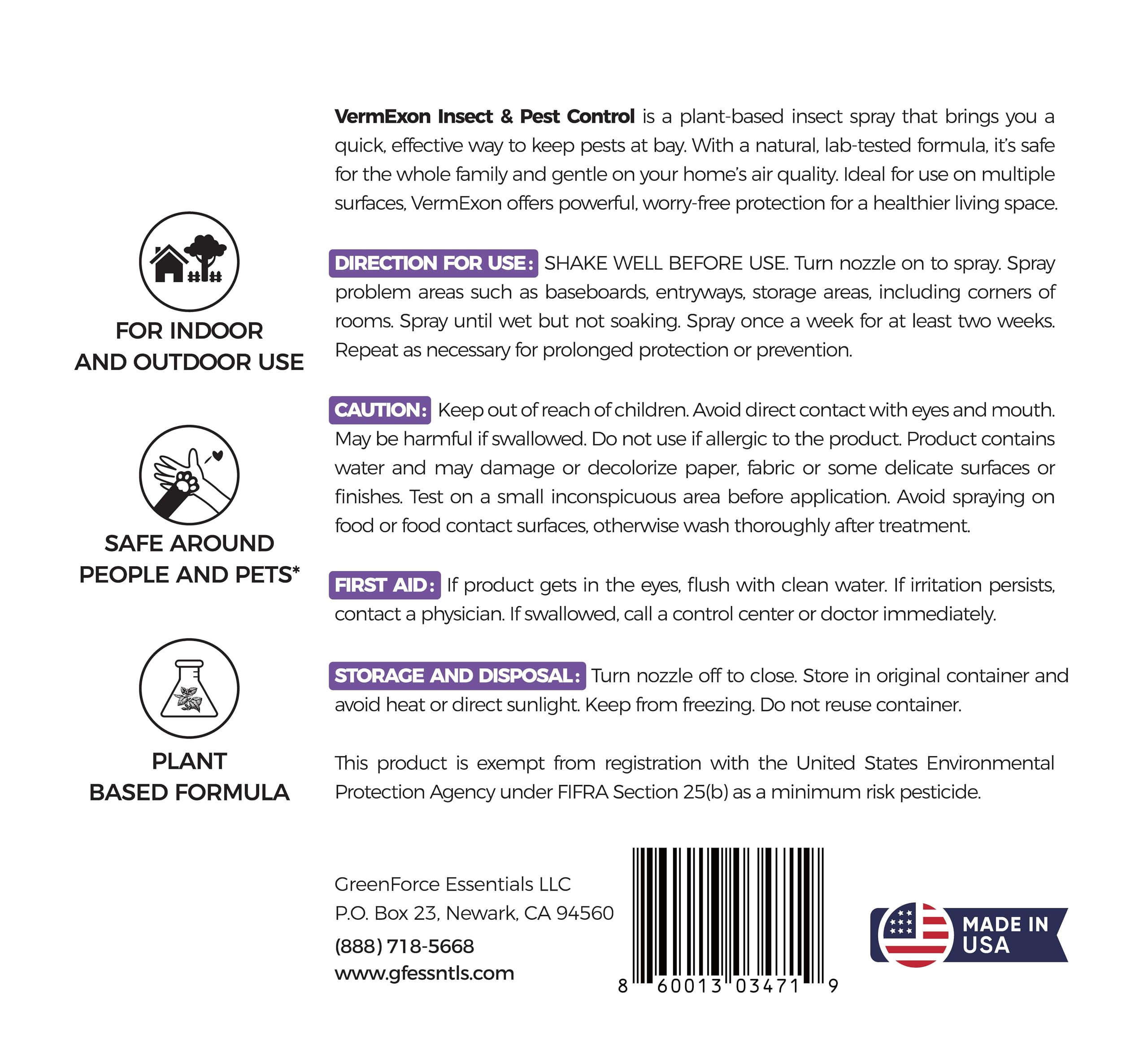 VermExon safe for fabrics with no staining guarantee