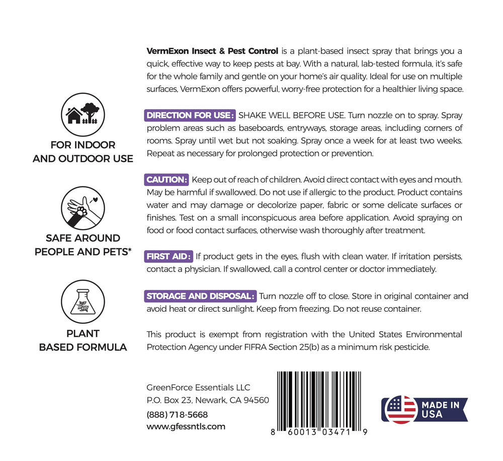 VermExon safe for fabrics with no staining guarantee