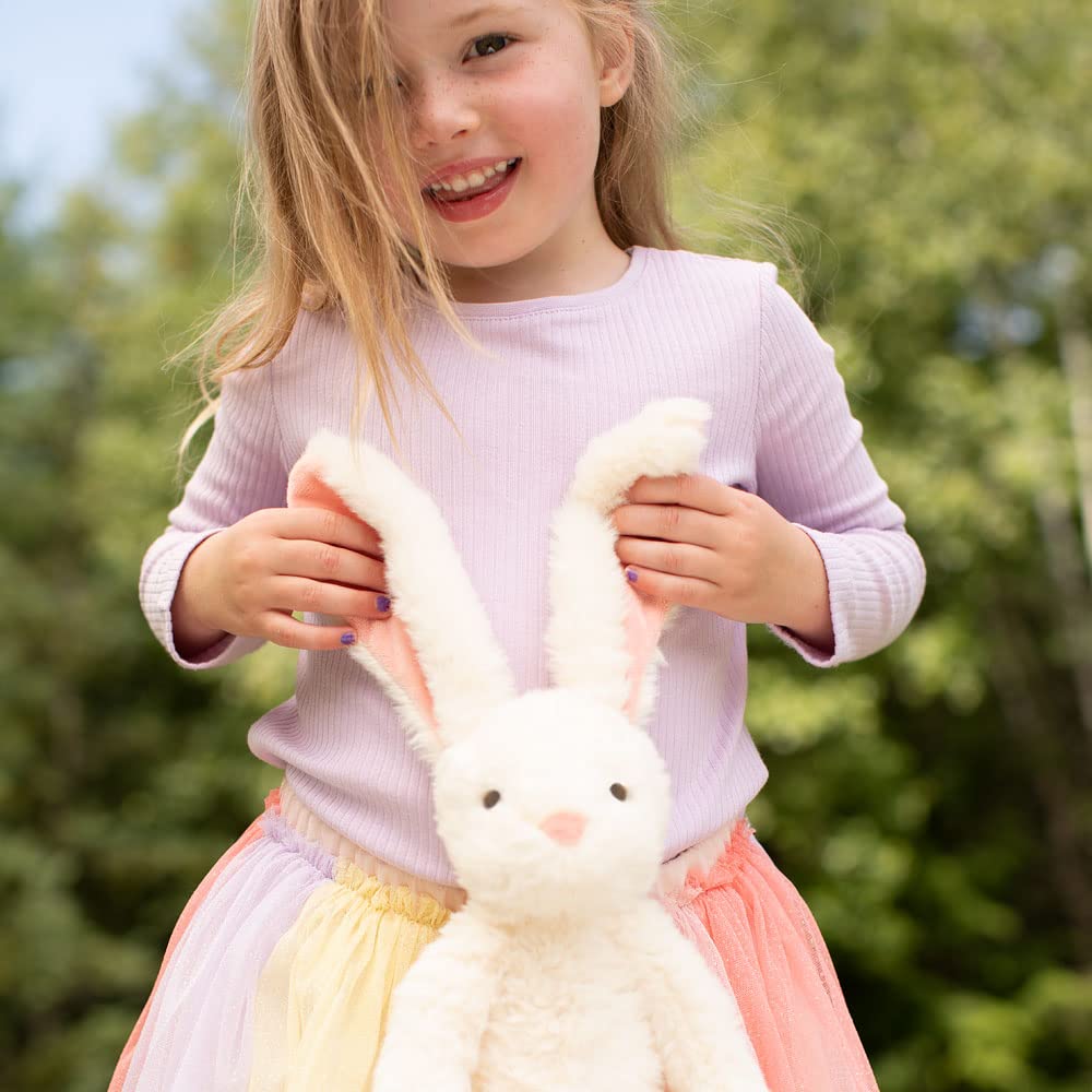 Close-up of Vermont Buddy Bunny Plush's soft fur and stitching.