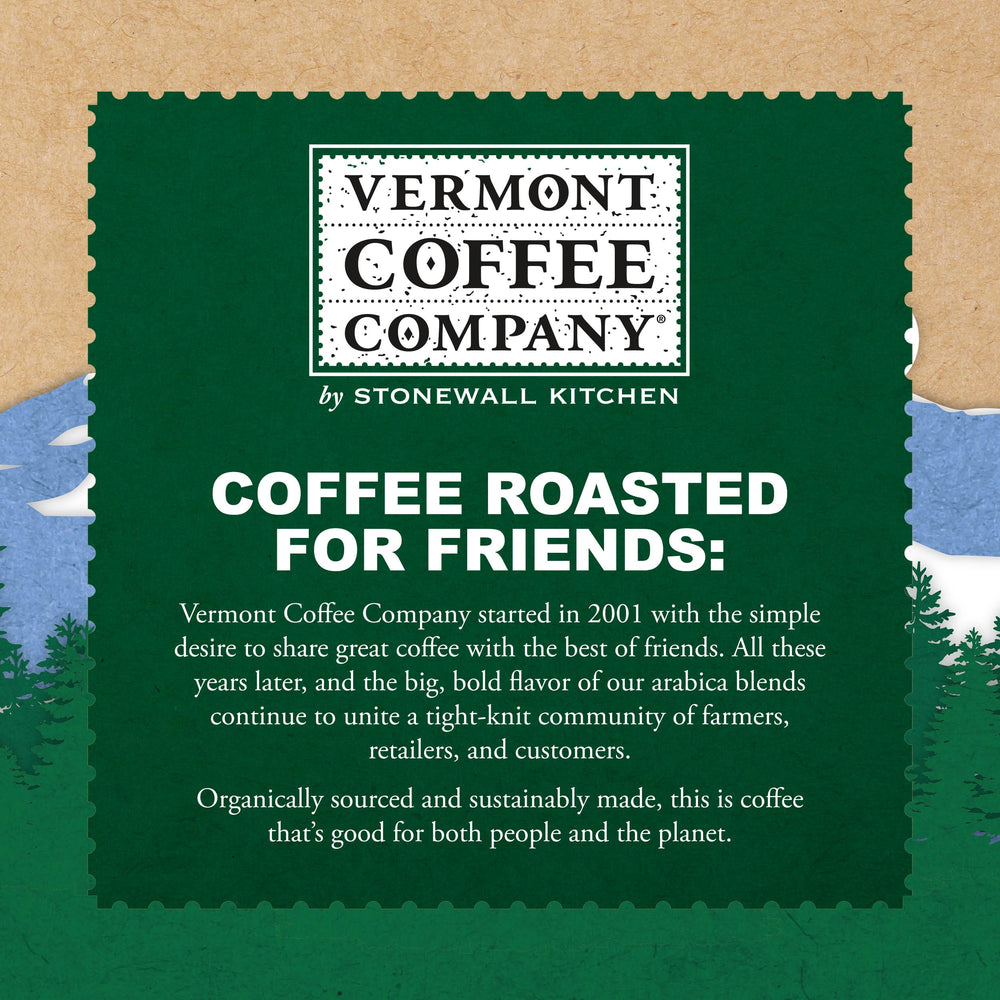 Aroma of dark cocoa and spice from Vermont Coffee Company brews a rich cup.