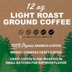 Packaged Vermont Coffee Company organic Arabica beans for home brewing