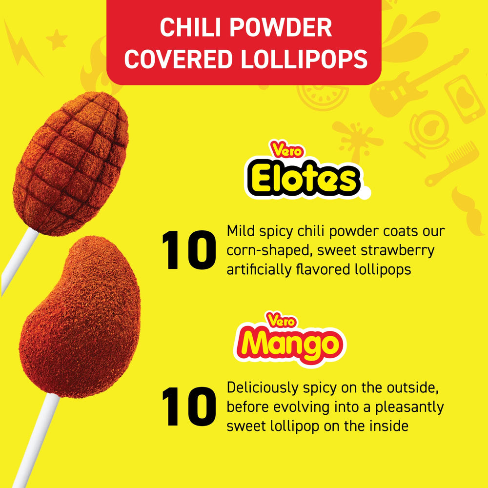 Vero Banda Fuego mixed chili lollipops ideal for sharing at gatherings.