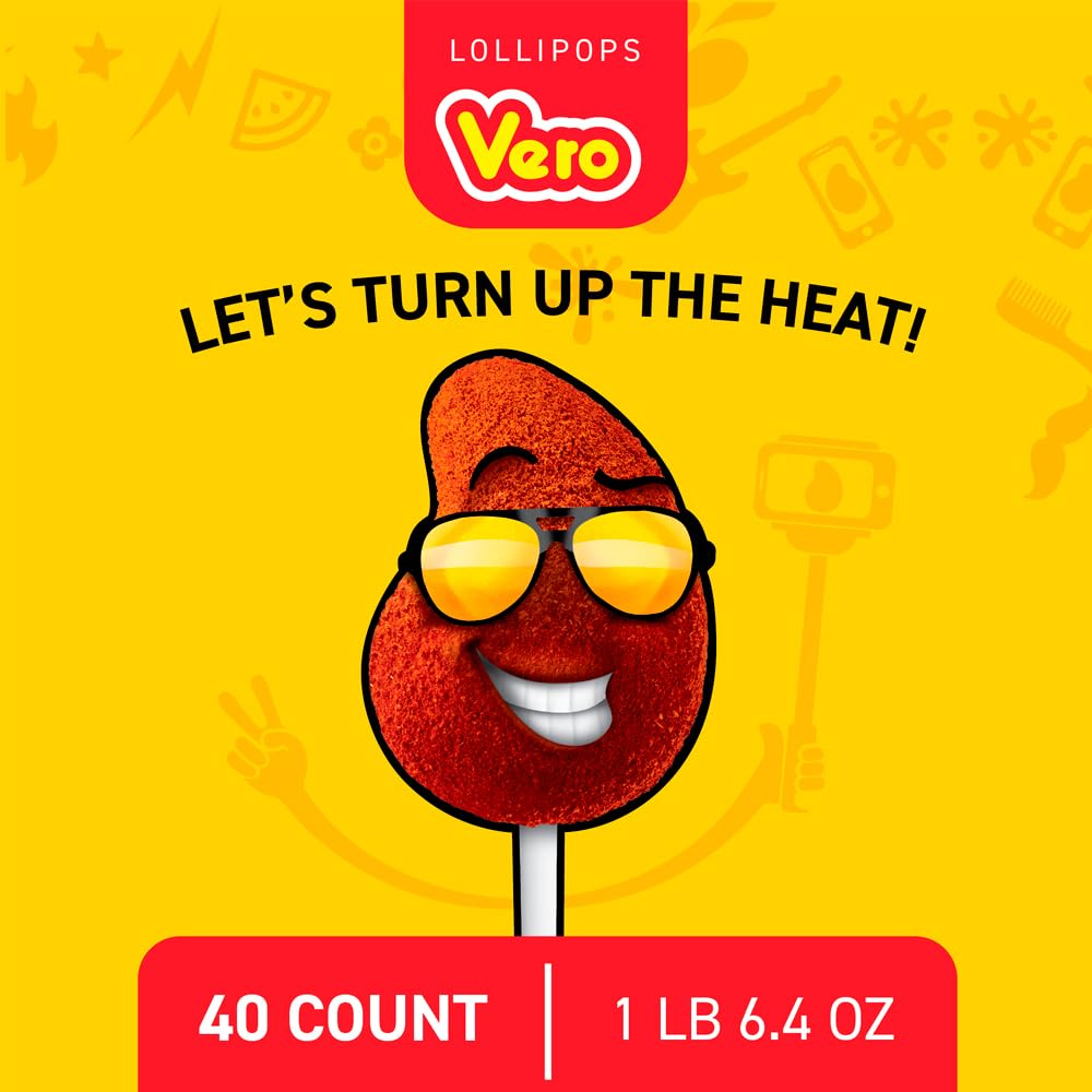 Vero Mango Lollipop with mango flavor delivers tropical sweetness.