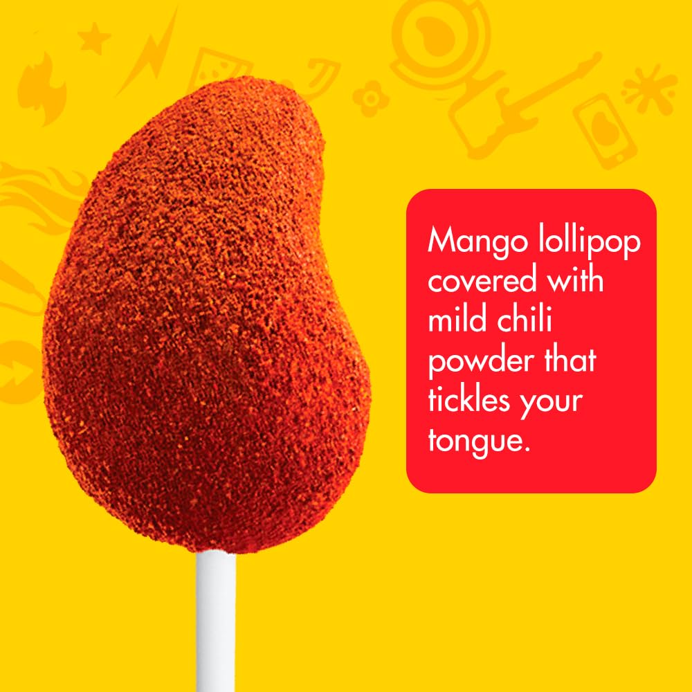 Vero Mango Lollipop balances sweet mango with chili heat for a bold taste.