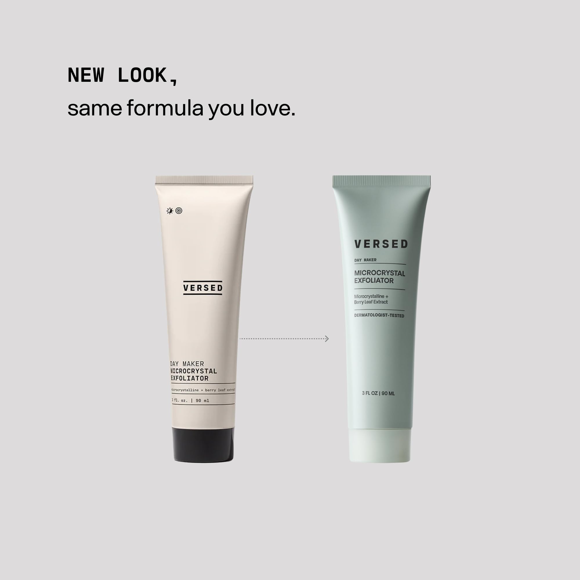Versed Day Maker face wash dispense shot for easy daily cleansing.