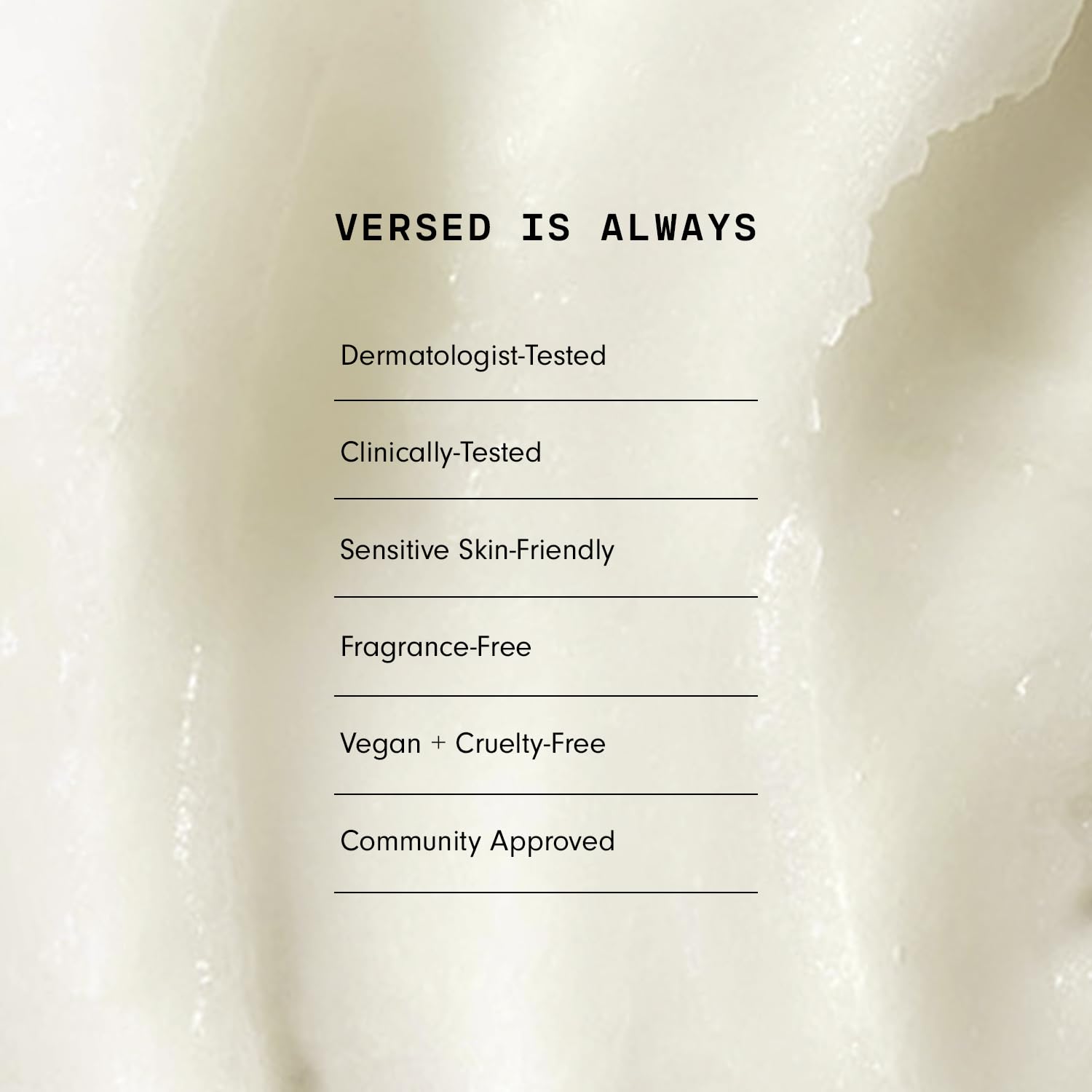 Versed Doctor’s Visit mask enzyme-closeup focusing on texture refinement.