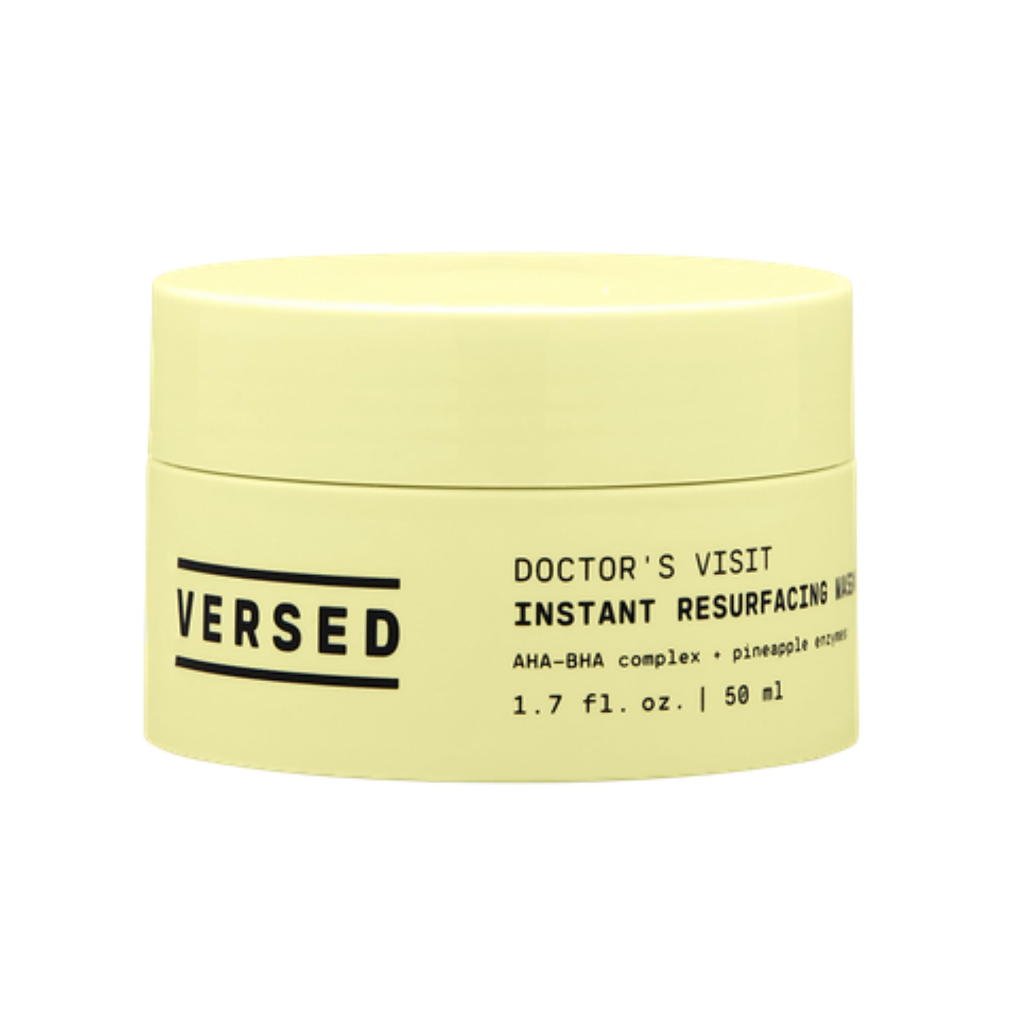 Versed Doctor’s Visit mask packaging with clean design for at-home exfoliation.