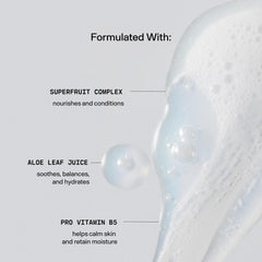 Versed Purist contains aloe and cucumber for calming hydration.