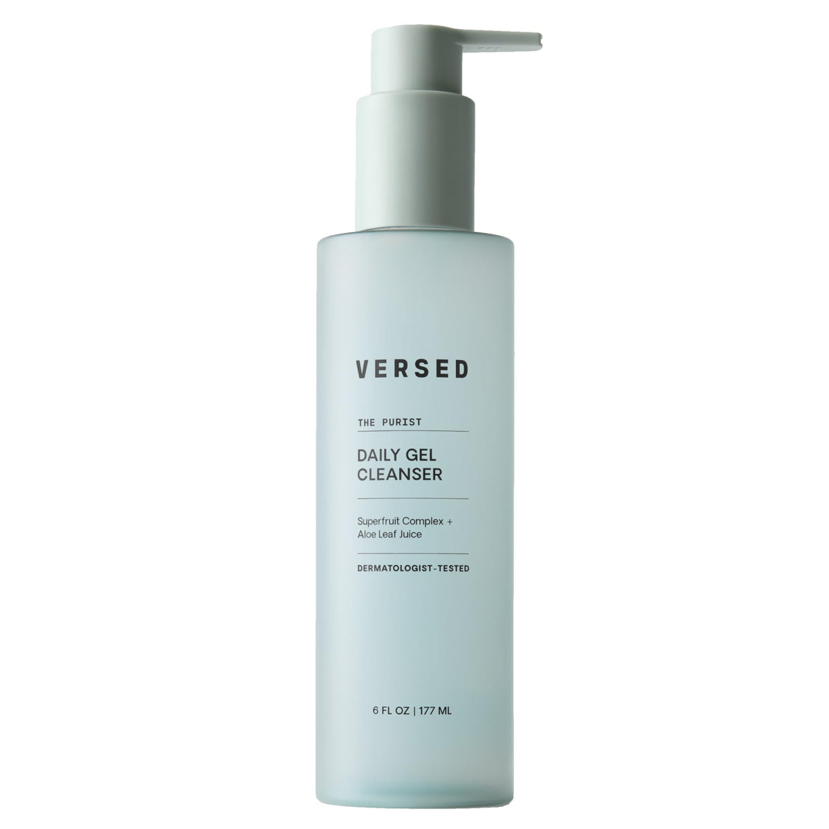 Versed The Purist daily cleanser bottle for a gentle, hydrating morning wash.