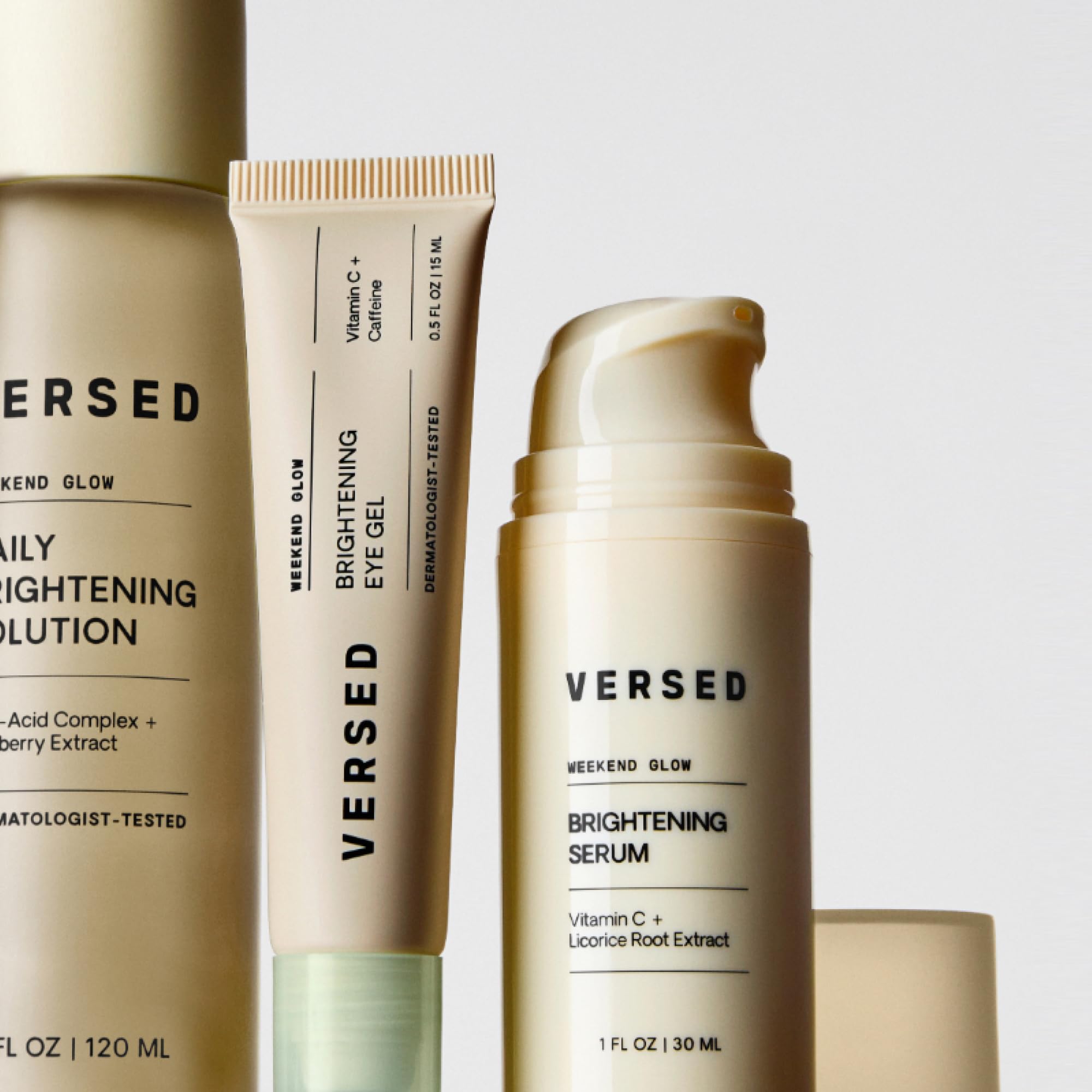 Versed Weekend Glow Eye Gel comes in a clean, recycled-packaging design.