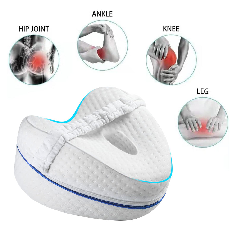 Vertdens leg pillow with white fabric resting on a sofa showcases portability.
