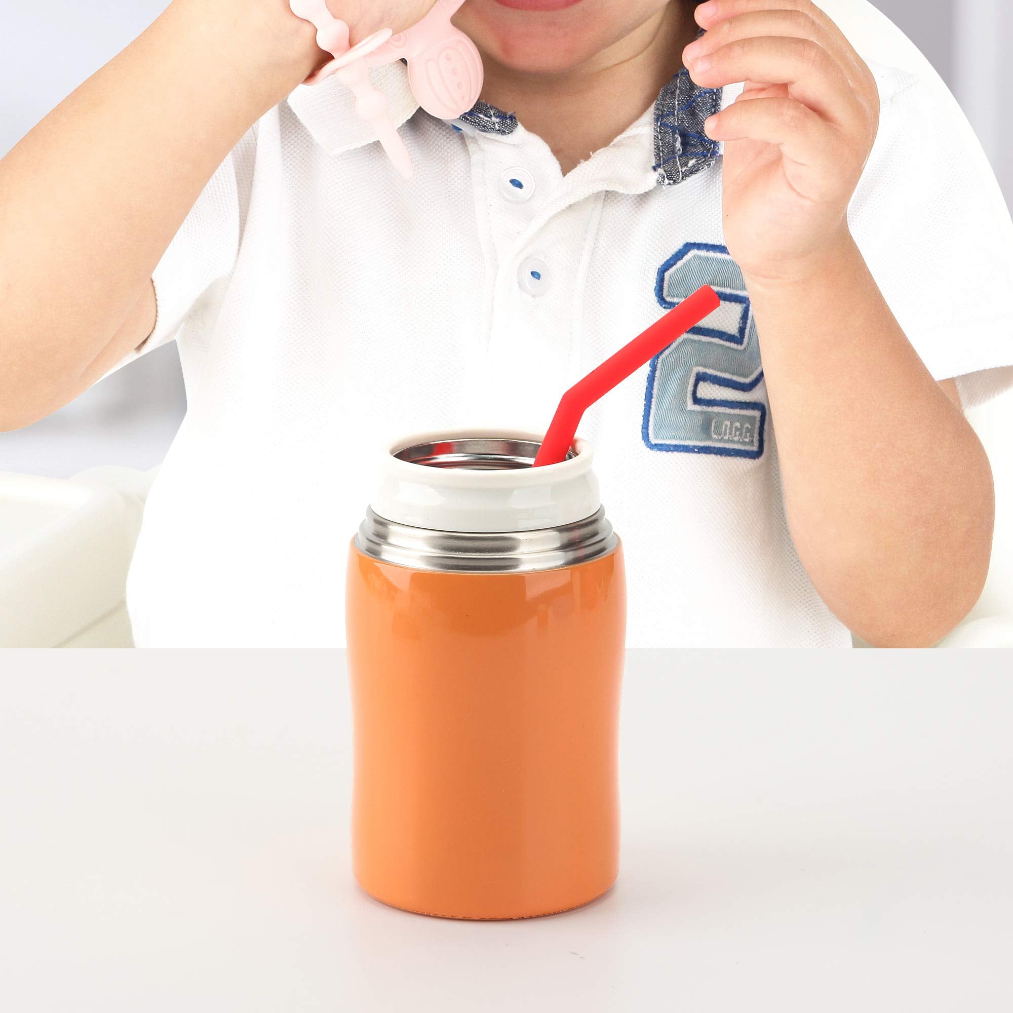 Veskaoty dishwasher-safe straws with easy-clean brushes