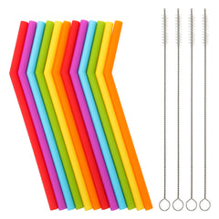 Veskaoty silicone straw set for toddlers with colorful short straws