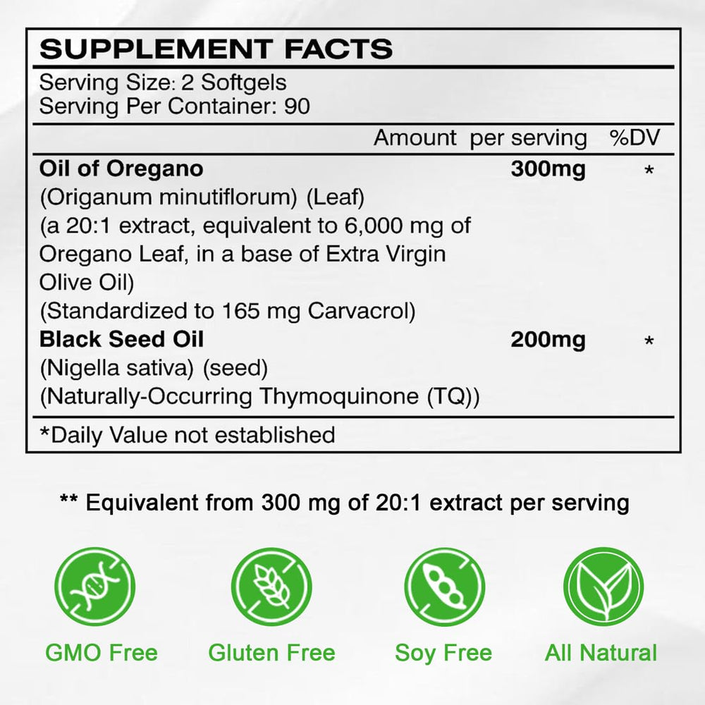 Vespecial Oil of Oregano softgels pouring into hand, highlighting easy-to-swallow form.